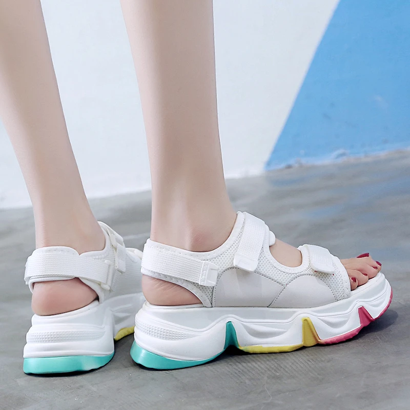 Woman Casual Sandalias Mujer Mix Color Chunky Platform Sandals Women Summer 2020 Fashion Thick Bottom Wedges Heels Shoes
Woman Casual Sandalias Mujer Mix Color Chunky Platform Sandals Women Summer 2020 Fashion Thick Bottom Wedges Heels Shoes