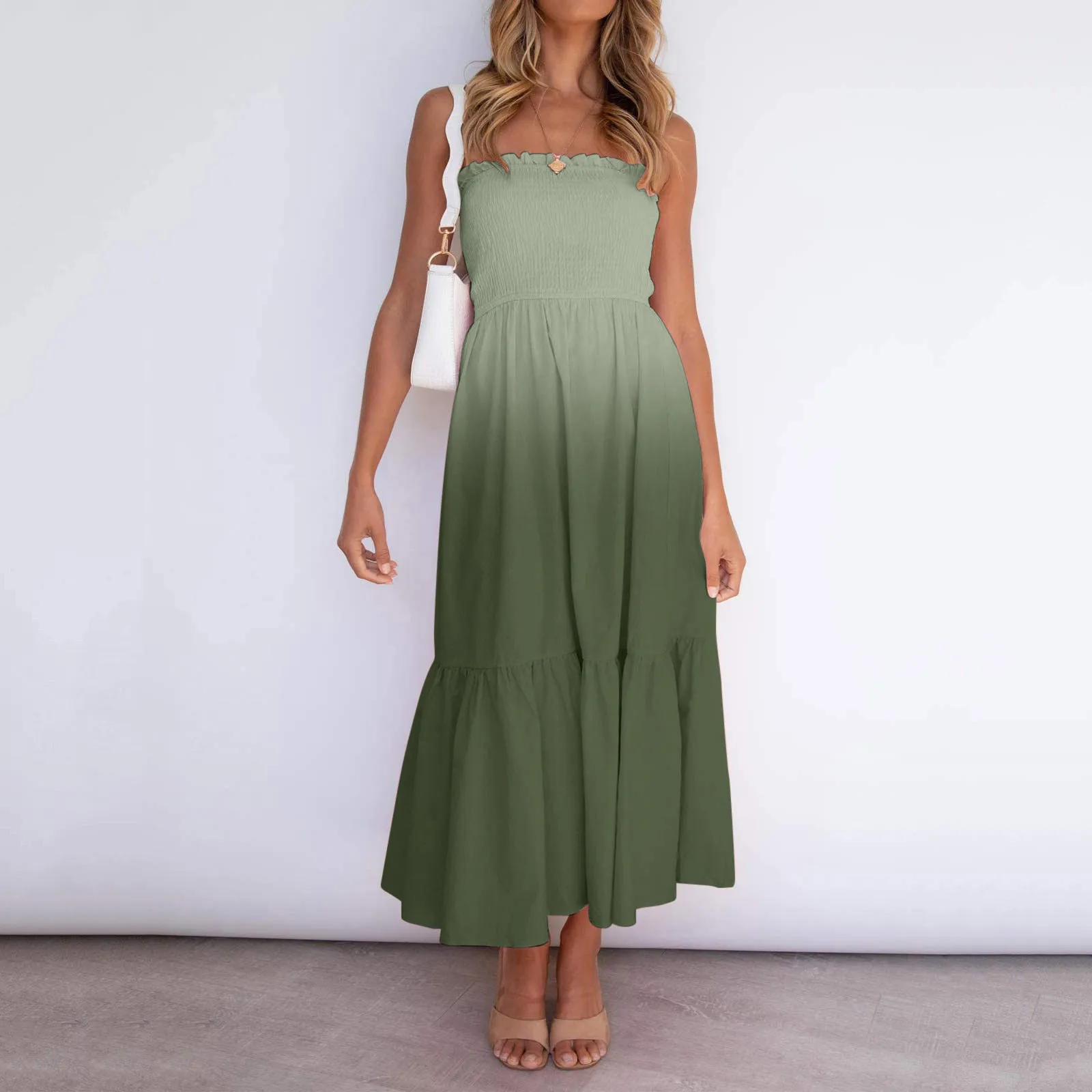 Tube Top Dress Womens Sleeveless Bandeau Holiday Long Dress Ladies Summer Gradient Maxi Dress Sexy Off Shoulder Dresses Vestidos
Tube Top Dress Womens Sleeveless Bandeau Holiday Long Dress Ladies Summer Gradient Maxi Dress Sexy Off Shoulder Dresses Vestidos