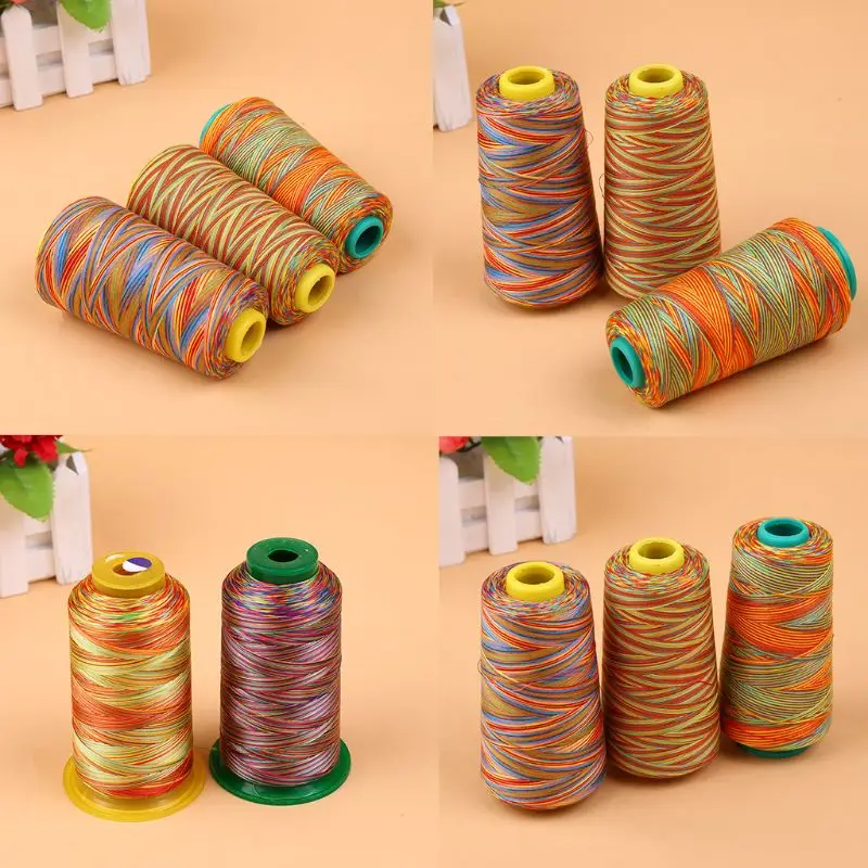 

3000 Yards Multicolored Graident Rainbow Polyester Embroidery Sewing Thread Stitching Yarn DIY Knitting Accessories