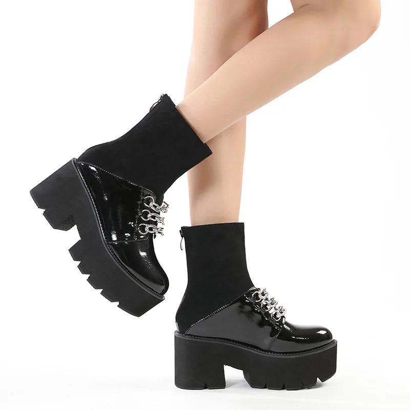 2021 Fashion Thick With Thick Bottom Boots Popular Metal Fluff Stitching Women's Boots Back Zipper Thick Women's Bottom Boots
2021 Fashion Thick With Thick Bottom Boots Popular Metal Fluff Stitching Women's Boots Back Zipper Thick Women's Bottom Boots