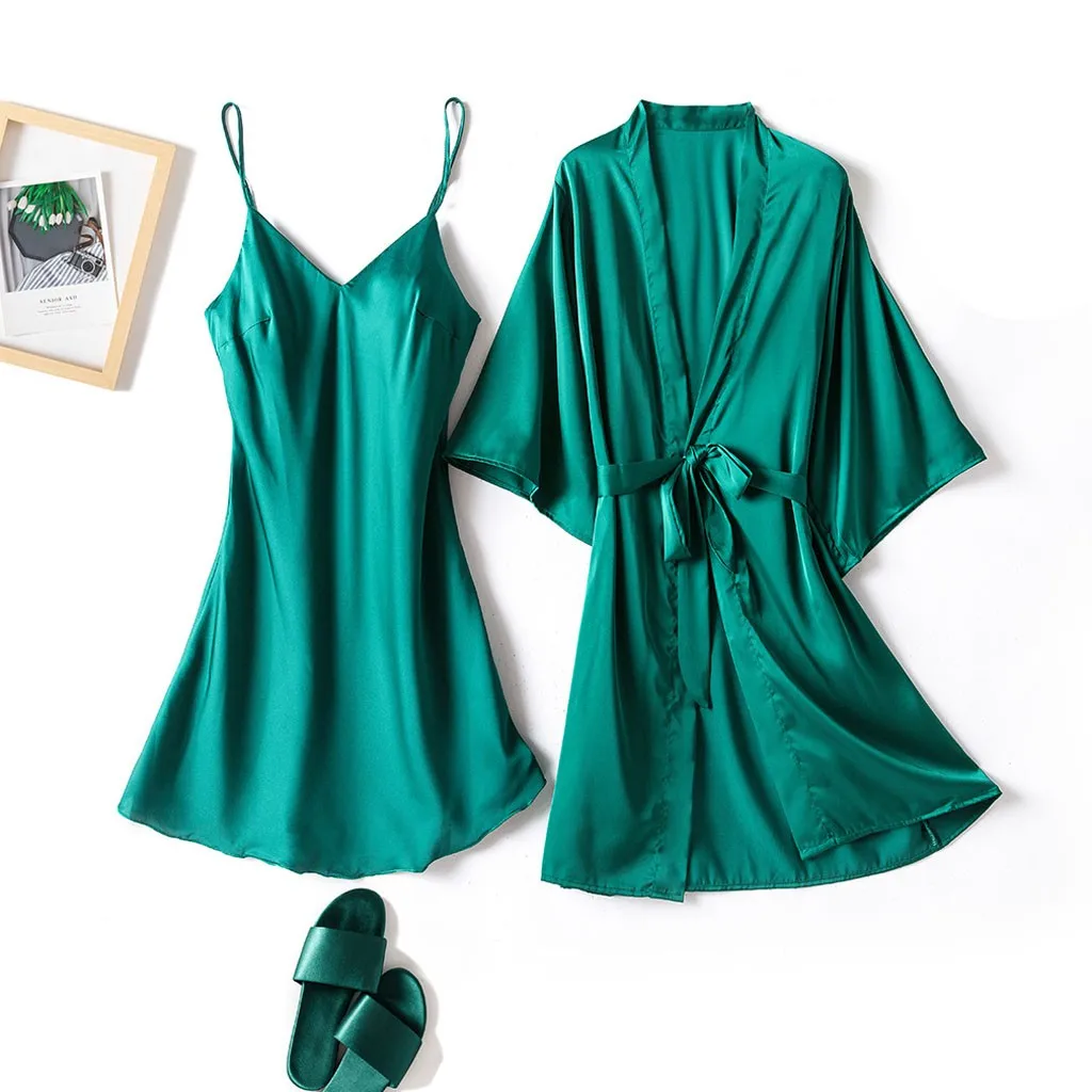 Satin Silk Pajama Sets Women Nightdress Lingerie Robes Underwear Sleepwear Sexy Women's Home Clothes Ночная Сорочка
Satin Silk Pajama Sets Women Nightdress Lingerie Robes Underwear Sleepwear Sexy Women's Home Clothes Ночная Сорочка