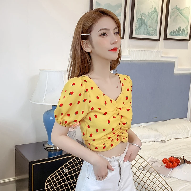 COIGARSAM French Style blouse women New Summer Puff Sleeve blusas womens tops and blouses White Yellow 8853 
COIGARSAM French Style blouse women New Summer Puff Sleeve blusas womens tops and blouses White Yellow 8853