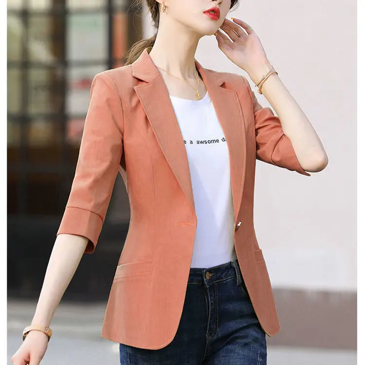 2021 Spring Summer Women FashionBlazers And Jackets Casual Single Button Office Suit Coat Ladies Elegant Outwear Plus Size
2021 Spring Summer Women FashionBlazers And Jackets Casual Single Button Office Suit Coat Ladies Elegant Outwear Plus Size