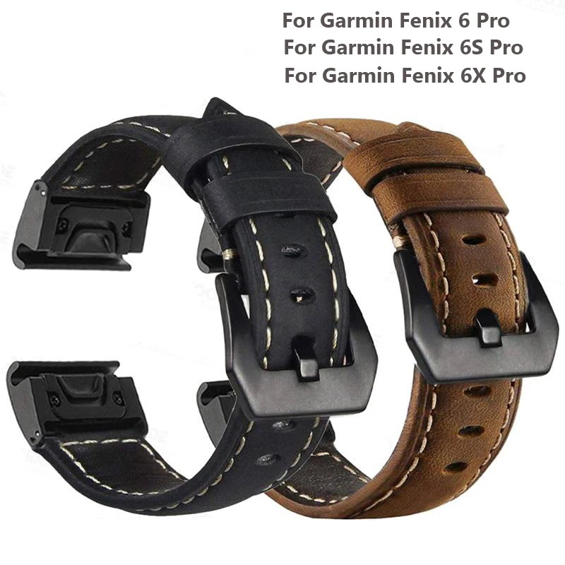 Ремешок спортивный из натуральной кожи для наручных часов браслет Garmin Fenix 5 5X