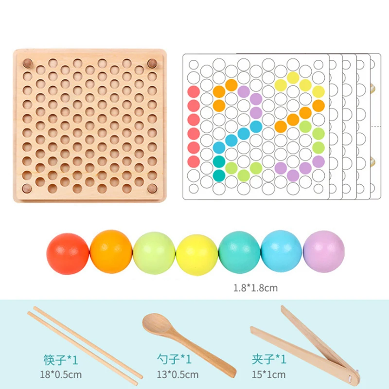 Beads Game Montessori Early Childhood Children Wooden Clip Ball Puzzle Parent-child Interactive Toys For Children Gifts 
Beads Game Montessori Early Childhood Children Wooden Clip Ball Puzzle Parent-child Interactive Toys For Children Gifts