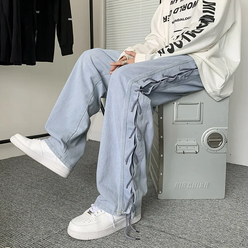 Men's jeans new oversize design sense high street new handsome drawstring casual pants fried street straight wide-leg pants
Men's jeans new oversize design sense high street new handsome drawstring casual pants fried street straight wide-leg pants