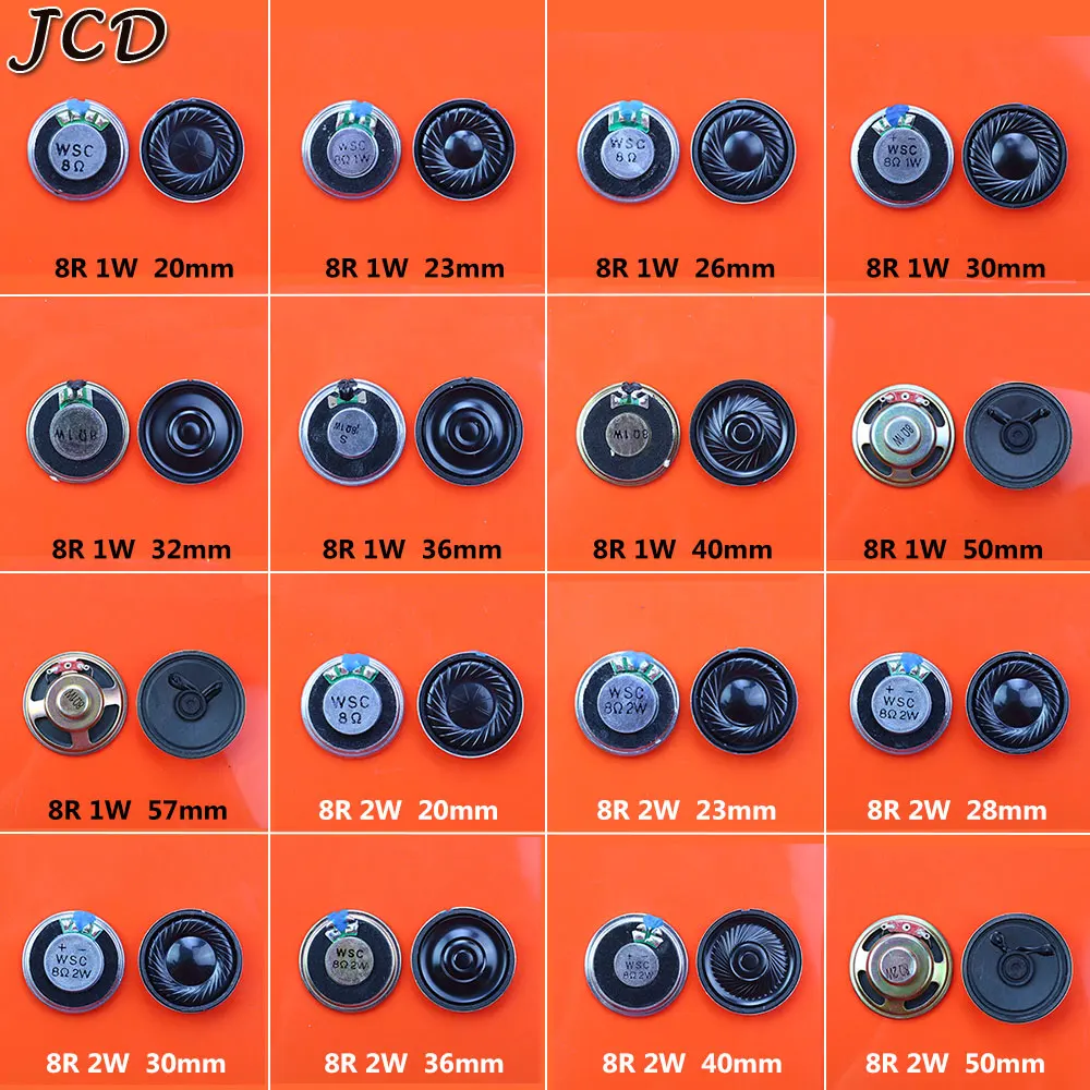 JCD 2шт Динамик 8R 1 Вт 2 Вт 8 Ом 1 Вт 2 Вт динамик Диаметр 20 23 26 28 32 36 40 50 57 мм круглый динамик s для аудио Diy Electroni
JCD 2шт Динамик 8R 1 Вт 2 Вт 8 Ом 1 Вт 2 Вт динамик Диаметр 20 23 26 28 32 36 40 50 57 мм круглый динамик s для аудио Diy Electroni