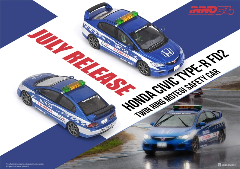 INNO-MODEL JDM 1:64 Honda CIVIC Type-R FD2 Twin Ring Motegi Safety Car 2014 INNO Diecast Model Car
INNO-MODEL JDM 1:64 Honda CIVIC Type-R FD2 Twin Ring Motegi Safety Car 2014 INNO Diecast Model Car