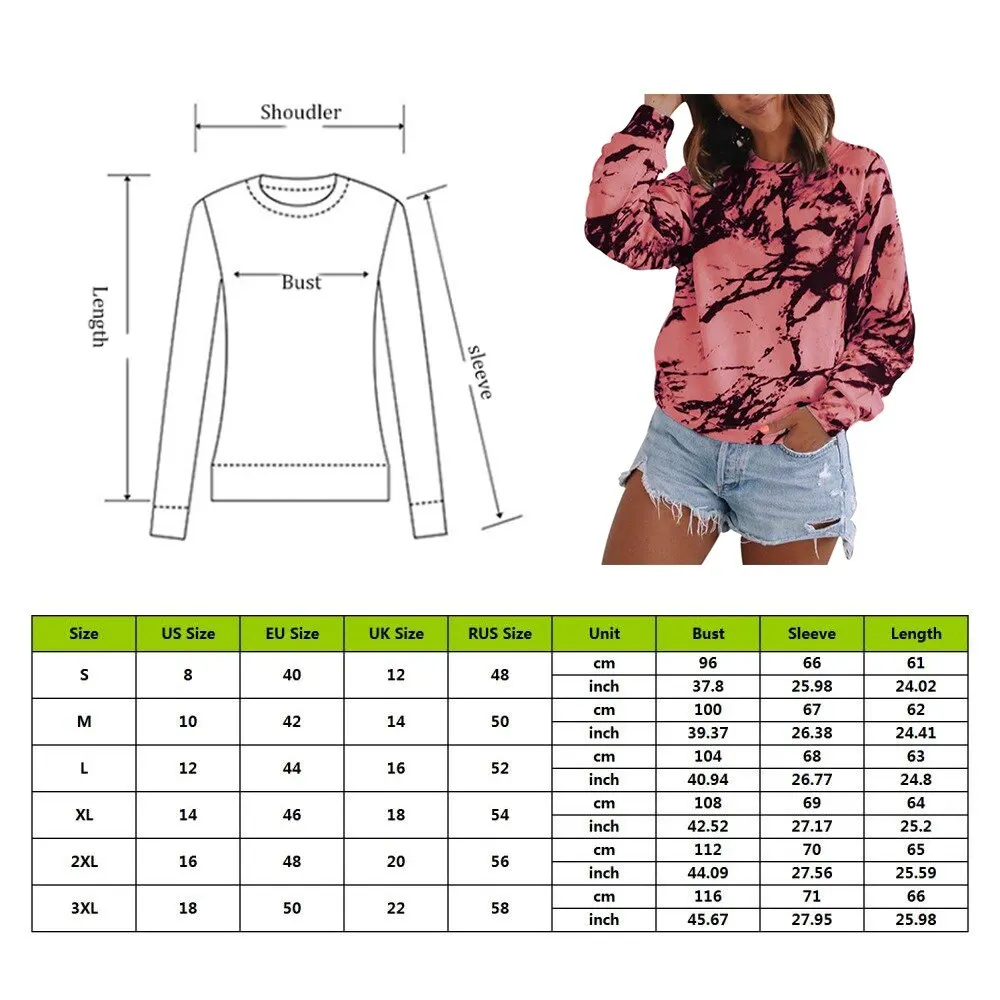Women Sweatshirts Tie-dye Printing Hoodies Tops Long Sleeve O Neck Pullovers Autumn Casual Loose Tops Clothes
Women Sweatshirts Tie-dye Printing Hoodies Tops Long Sleeve O Neck Pullovers Autumn Casual Loose Tops Clothes