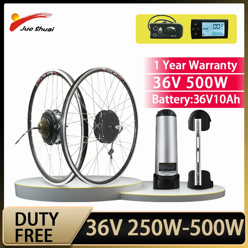 

EU Duty Free 36V Ebike Conversion Kit 250W 350W 500W Electric Bicycle Conversion Kit 36V 10A Lithium Bottle Battery 26" MTB Bike