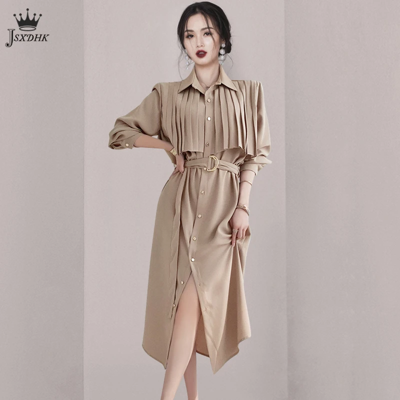 2021New Korean Elegant Lady French Shirt Long-Sleeved Dress High-Quality Single-Breasted Solid Color Chiffon Midi Skirt Casual
2021New Korean Elegant Lady French Shirt Long-Sleeved Dress High-Quality Single-Breasted Solid Color Chiffon Midi Skirt Casual
