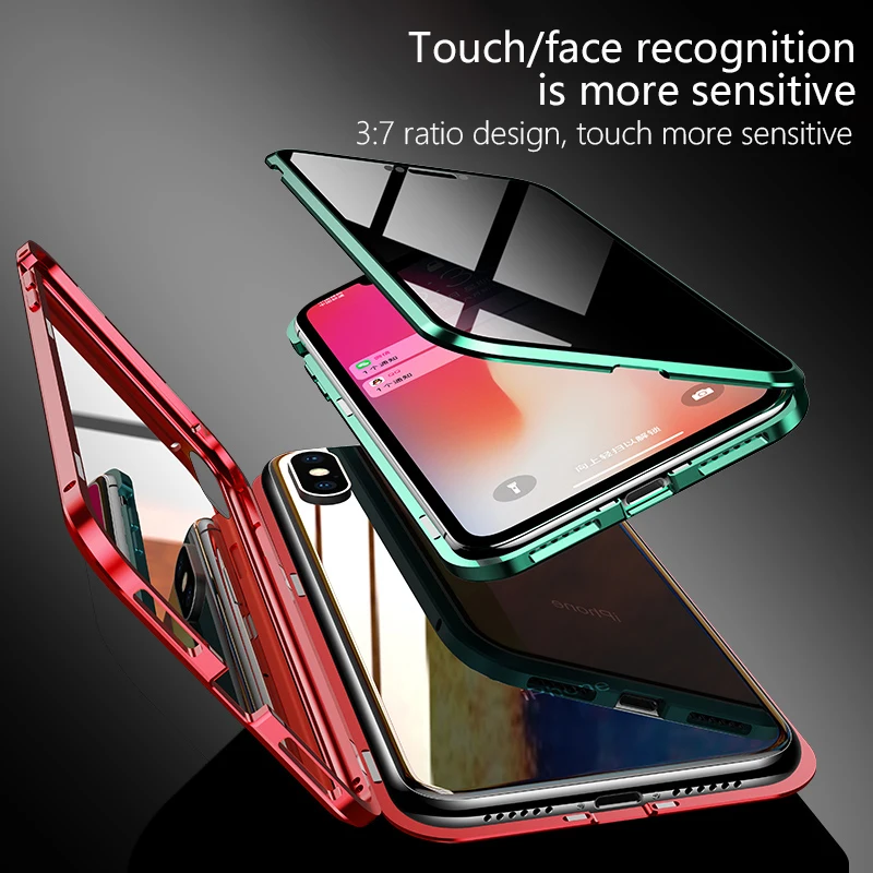 2019 новый анти прокрасться peek стеклянный чехол для iPhone XS max XR Супер магнитный