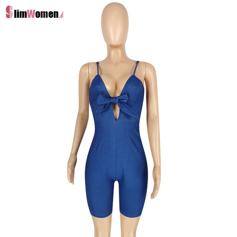 Women Bandage Short Jumpsuit Overalls Summer Sexy Women Blue Bodysuit Sleeveless One Piece Pants Denim Color Playsuits Rompers
Women Bandage Short Jumpsuit Overalls Summer Sexy Women Blue Bodysuit Sleeveless One Piece Pants Denim Color Playsuits Rompers