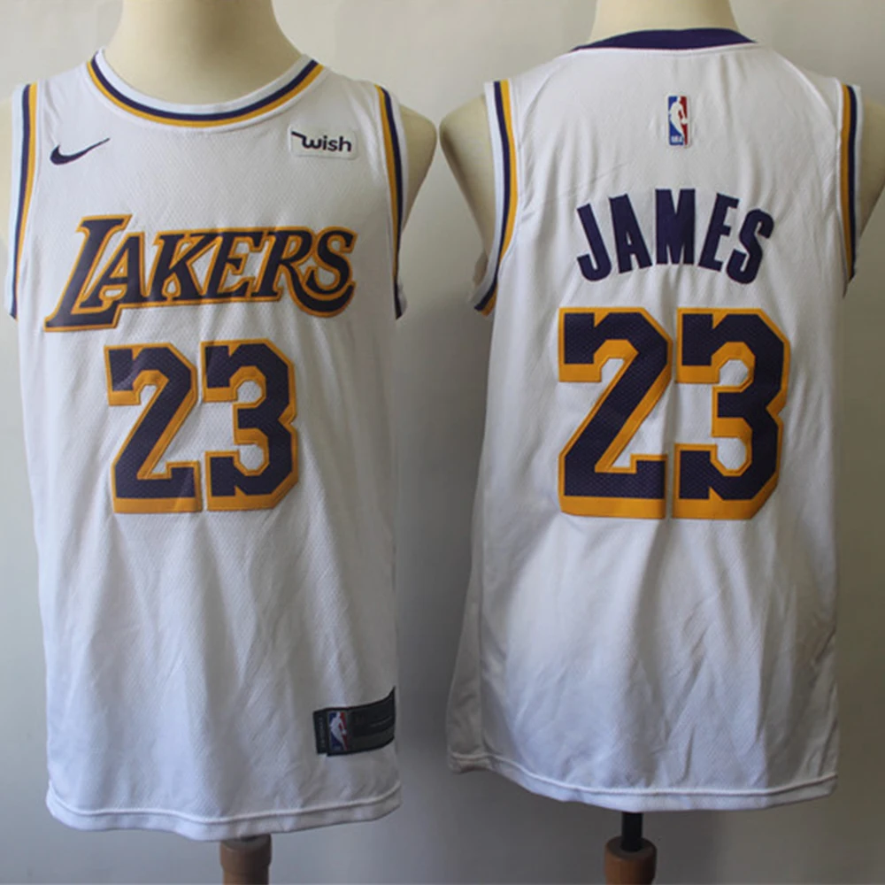 

Los Angeles Lakers Men's Basketball Jersey # 23 Lebron James NBA Men's Jersey Authentic Swingman Jersey Stitched Jerseys