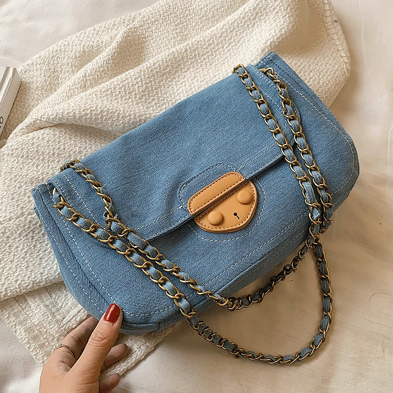 Denim Handbags Women Bags Designer Brand Female Shoulder Bag Vintage Casual Crossbody Bag Ladies Chain Flap Messenger Bags New
Denim Handbags Women Bags Designer Brand Female Shoulder Bag Vintage Casual Crossbody Bag Ladies Chain Flap Messenger Bags New