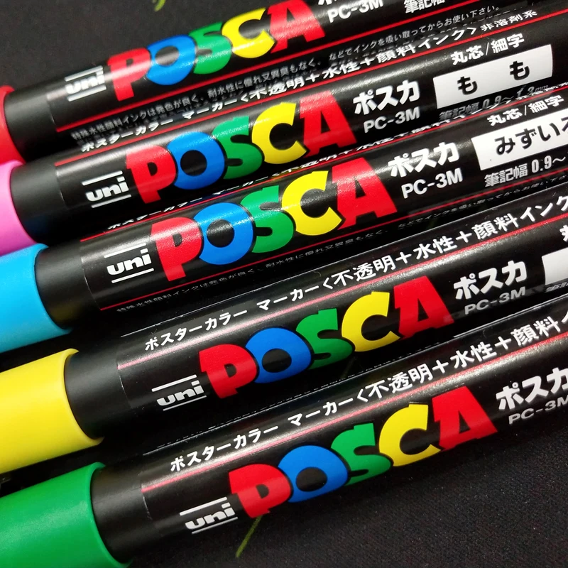 Mitsubishi Uni Posca PC-3M маркер для краски-тонкая Tip-0.9mm-1.3mm 8 видов цветов/художественные