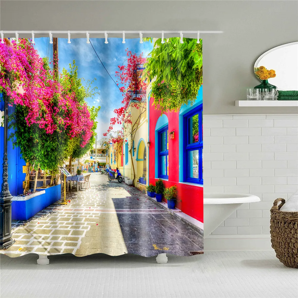 European Street Town Landscape Shower Curtain Mediterranean Style Building Red Blue Yellow Wall Bathroom Curtain Home Decor Wall
European Street Town Landscape Shower Curtain Mediterranean Style Building Red Blue Yellow Wall Bathroom Curtain Home Decor Wall