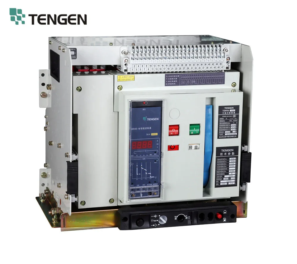 TENGEN factory supply 4000A 3P 4P fixed type Intelligent air circuit breaker ACB
TENGEN factory supply 4000A 3P 4P fixed type Intelligent air circuit breaker ACB