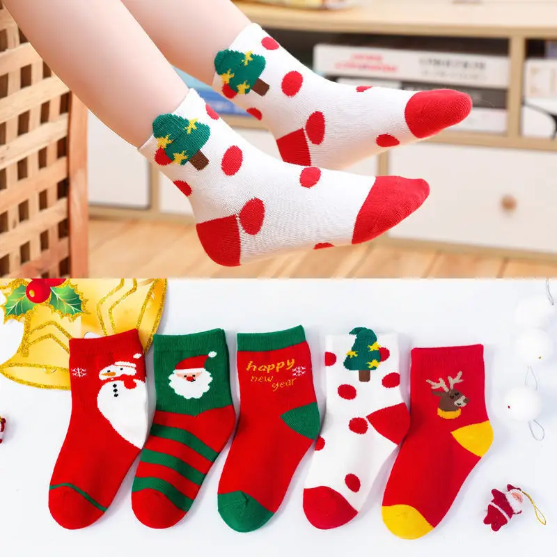 5 Pairs/Pack Christmas Cotton Baby Boys Girls Winter Socks New Year Striped Keep Warm Floor Anti-Slip Children's Warmer Socks
5 Pairs/Pack Christmas Cotton Baby Boys Girls Winter Socks New Year Striped Keep Warm Floor Anti-Slip Children's Warmer Socks