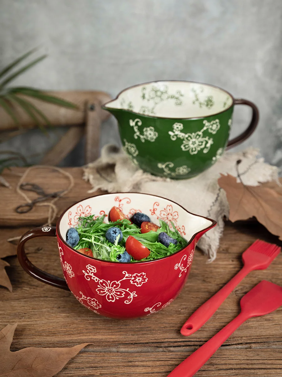 Cherry Handle Ceramic Egg Beater Bowl Milkshake Stir Bowl Sharp Spout Household Bake Salad Noodle Bowl
Cherry Handle Ceramic Egg Beater Bowl Milkshake Stir Bowl Sharp Spout Household Bake Salad Noodle Bowl