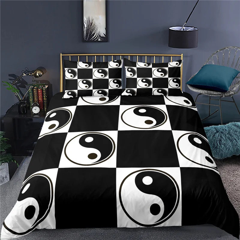 

Luxury 3D Tai Chi Print 2/3Pcs Kids Bedding Set Comfortable Yin ang Yang Duvet Cover Pillowcase Home Textile Queen and King Size
