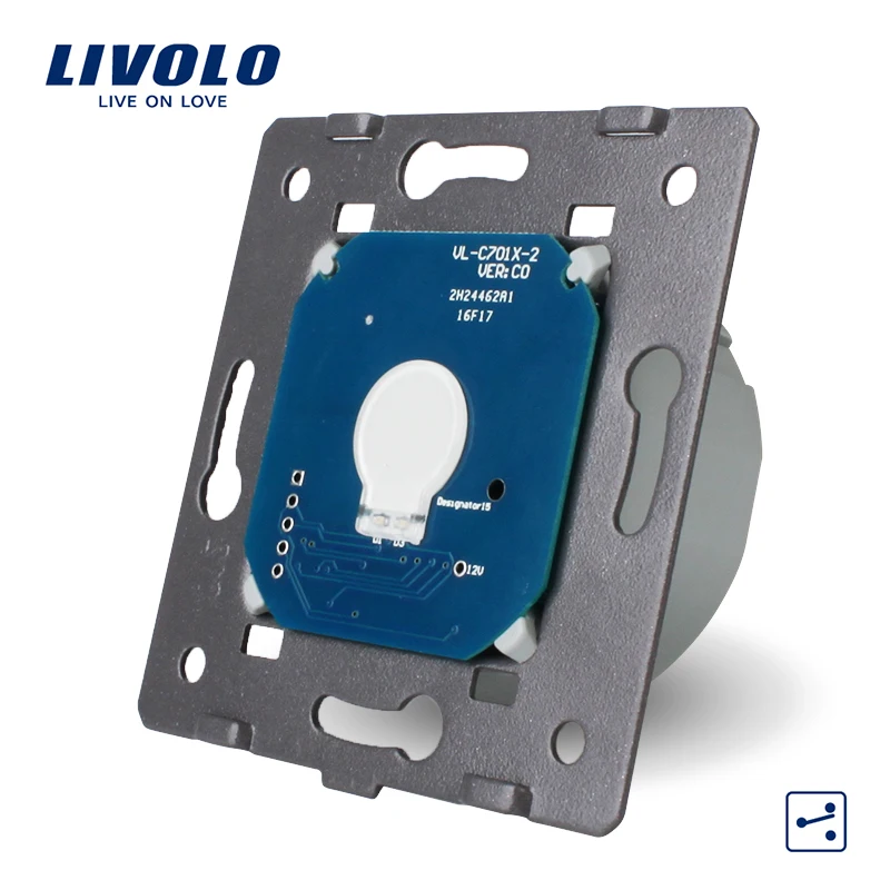 

Livolo EU Standard,1 Gang 2 Way Control, AC 220~250V, Wall Light Touch Screen Switch Without Glass Panel,VL-C701S