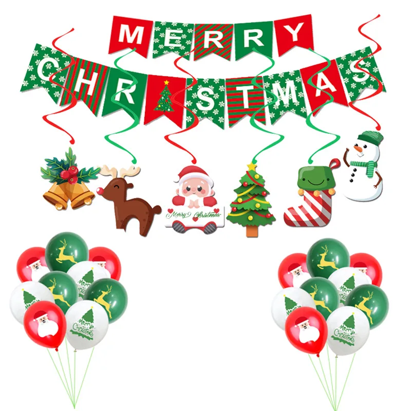 Christmas Elk Print Latex Balloon Merry Christmas Banner Bell Snowman Socks Tree Hanging Swirls for Xmas Party Decoration
Christmas Elk Print Latex Balloon Merry Christmas Banner Bell Snowman Socks Tree Hanging Swirls for Xmas Party Decoration