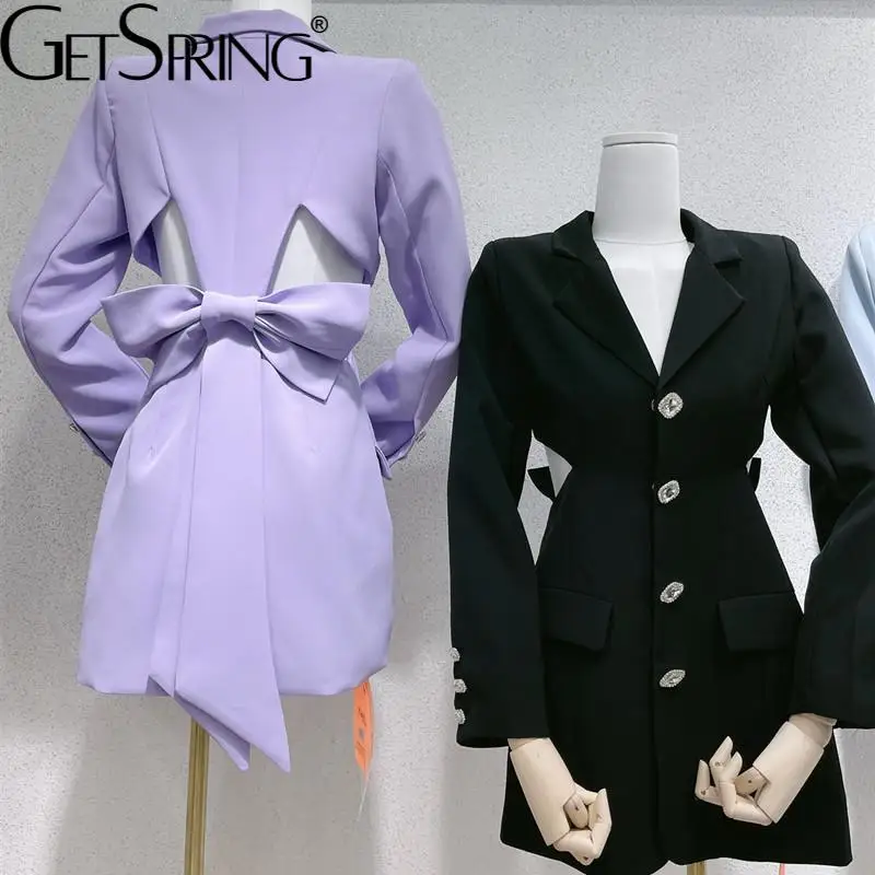 GetSpring Женский блейзер с открытой спиной и бантом, однобортный пикантный Женский костюм с длинным рукавом, тонкая женская куртка, осень 2021
GetSpring Женский блейзер с открытой спиной и бантом, однобортный пикантный Женский костюм с длинным рукавом, тонкая женская куртка, осень 2021