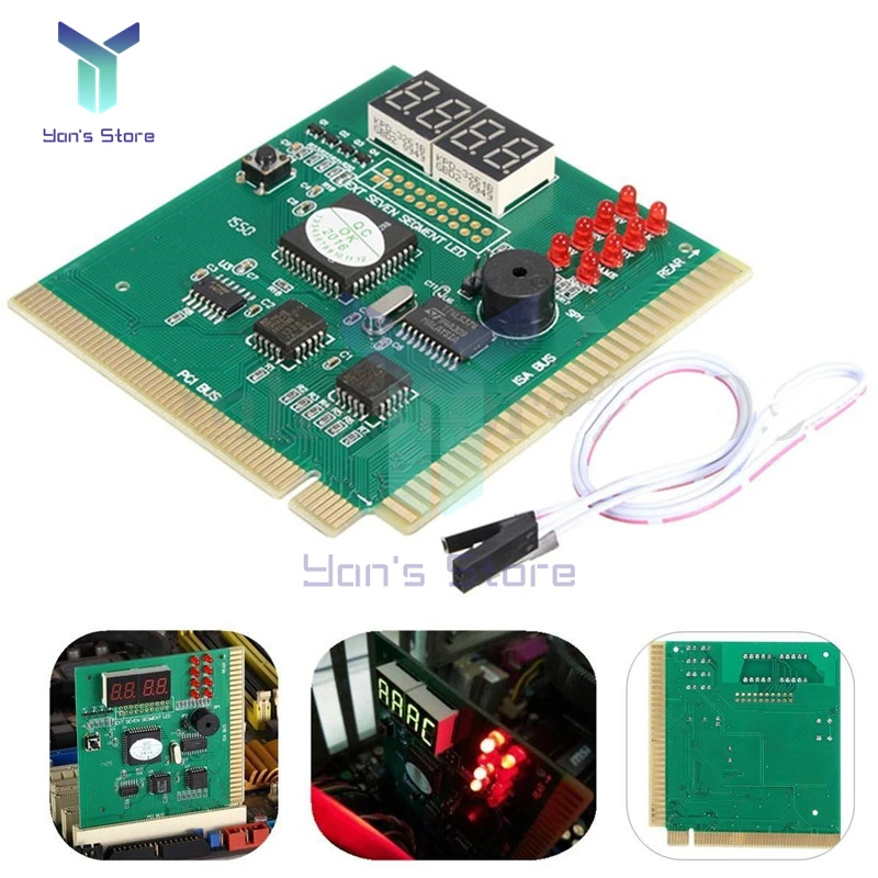 

2 / 4 Digit LCD Display PC Analyzer Diagnostic Post Card Motherboard Tester with LED Indicator for ISA PCI Bus Mian Board
