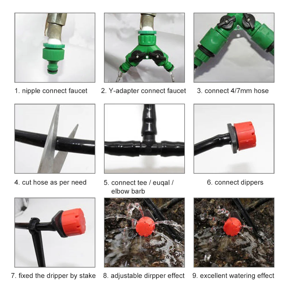 25M Garden Drip Irrigation System Automatic Garden DIY Watering System Kit Micro Drip Irrigation Kits with Adjustable Drippers
25M Garden Drip Irrigation System Automatic Garden DIY Watering System Kit Micro Drip Irrigation Kits with Adjustable Drippers