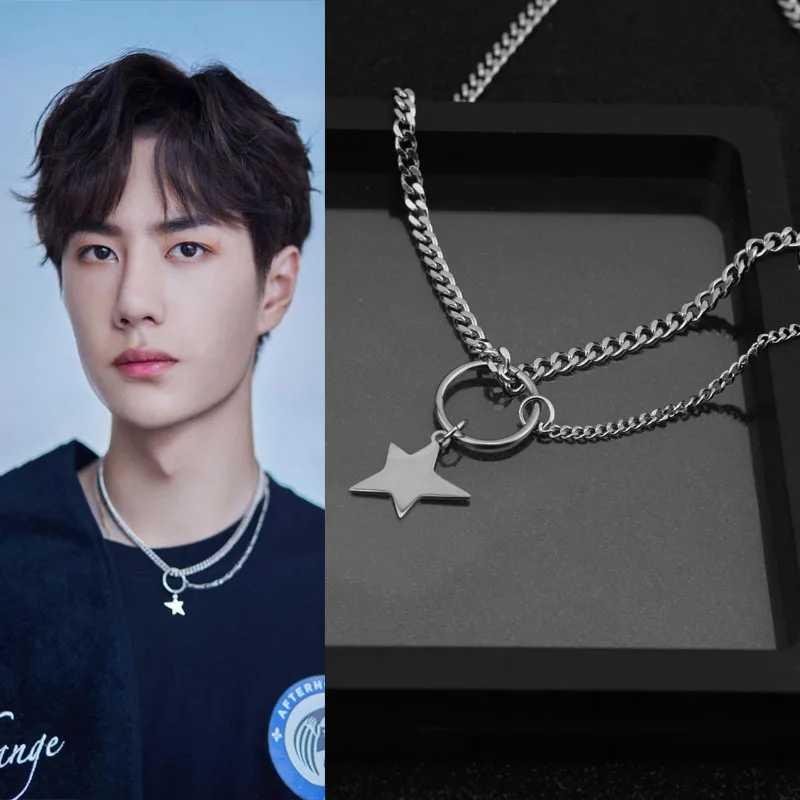 2021 Star with Five-pointed Star Asymmetric Necklace Wholesale Stainless Steel Clavicle Chain Planet Necklace Jewelry Necklace
2021 Star with Five-pointed Star Asymmetric Necklace Wholesale Stainless Steel Clavicle Chain Planet Necklace Jewelry Necklace