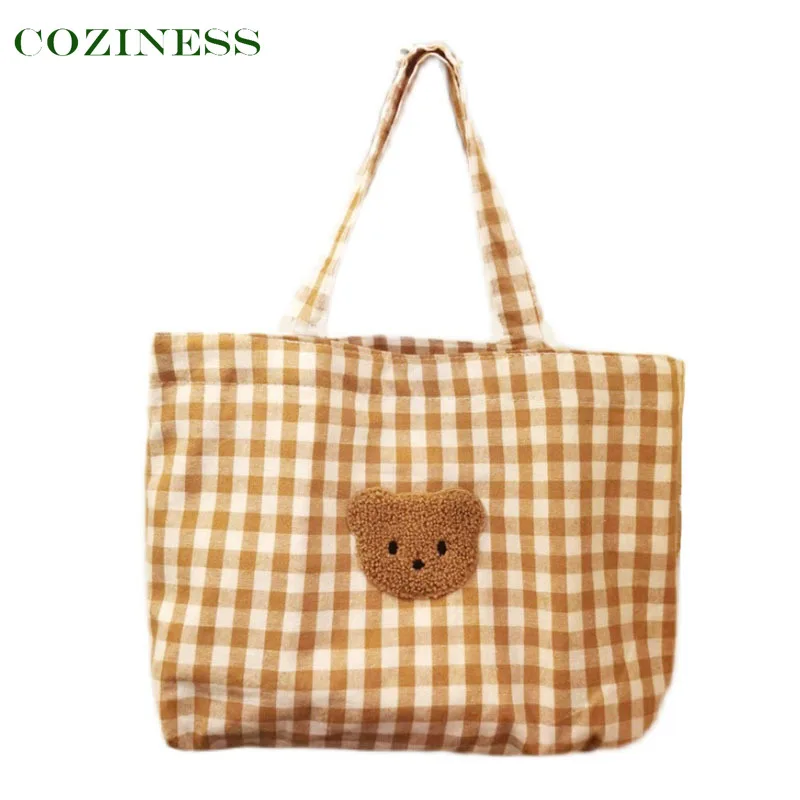 COZINESS Diaper Bags Without Zipper Checkered Pattern Cartoon Little Bear Light Travel Storage Baby Products Ins Hot Tote Bag
COZINESS Diaper Bags Without Zipper Checkered Pattern Cartoon Little Bear Light Travel Storage Baby Products Ins Hot Tote Bag