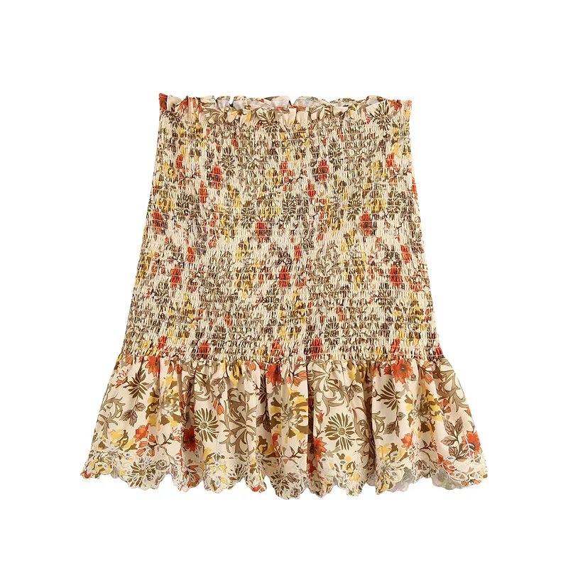 2020 Women Fashion Floral Print Ruffled Mini Skirt Vintage Chic Elastic Waist Hollow Out Embroidery Skirts Jupe Femme 
2020 Women Fashion Floral Print Ruffled Mini Skirt Vintage Chic Elastic Waist Hollow Out Embroidery Skirts Jupe Femme