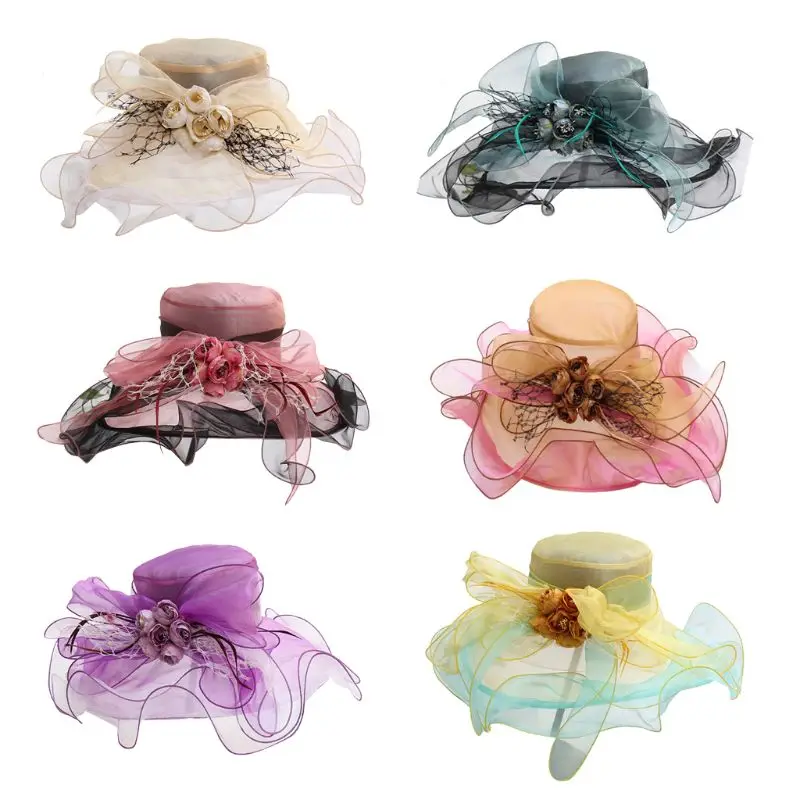 Women Kentucky Tea Party Church Hat Contrast Color Ruffles Floral Fascinator Cap
Women Kentucky Tea Party Church Hat Contrast Color Ruffles Floral Fascinator Cap