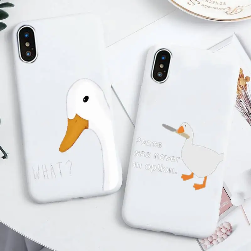 Duck Goose Game Phone Case For IPhone 6 6s 7 8 Plus X Xs Xr Xsmax 11 12 Pro Promax 12mini Candy White Silicone Cover
Duck Goose Game Phone Case For IPhone 6 6s 7 8 Plus X Xs Xr Xsmax 11 12 Pro Promax 12mini Candy White Silicone Cover