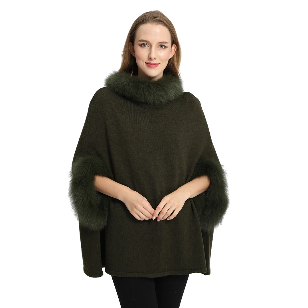 Cloak Cardigan Sweater With Fur Trim Knitted Soft Female Jumpers Drop Shipping Fur Coat
Cloak Cardigan Sweater With Fur Trim Knitted Soft Female Jumpers Drop Shipping Fur Coat