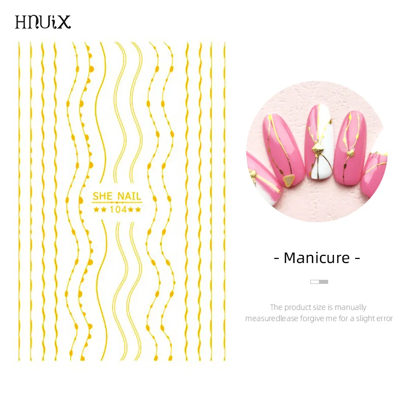 Nail Art sticker Laser gold metal stripe wave line band self adhesive transfer sheets 3D decal DIY manicure tips decoration
Nail Art sticker Laser gold metal stripe wave line band self adhesive transfer sheets 3D decal DIY manicure tips decoration
