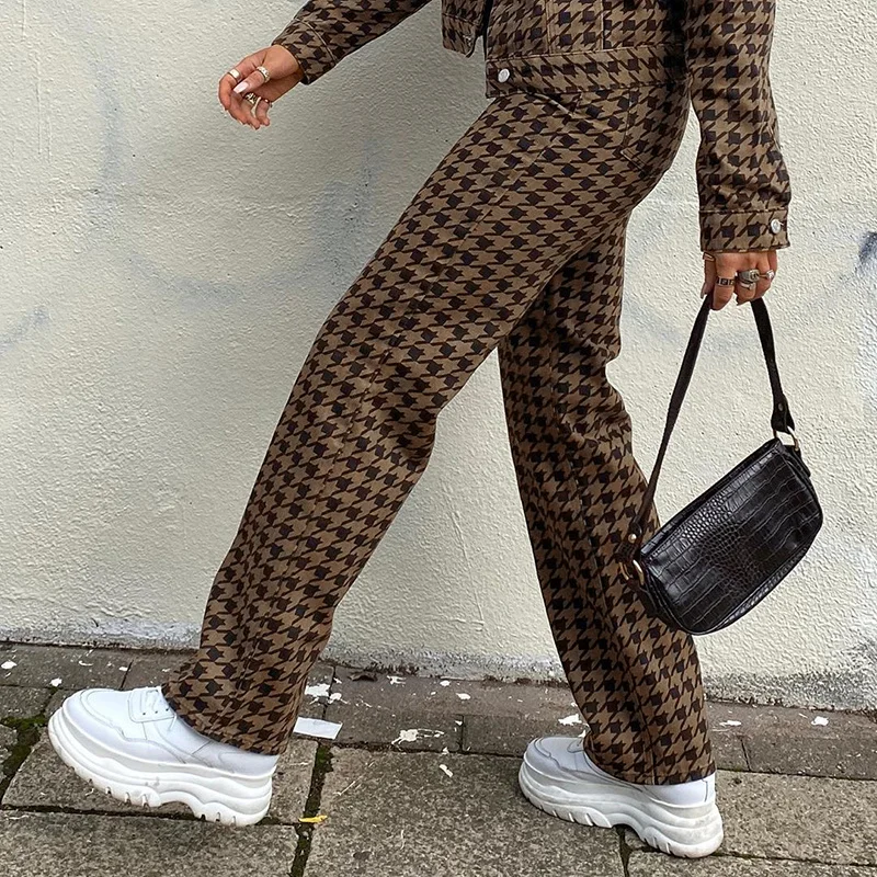 ZOVSV Houndstooth Plaid Print Vintage Pants Women Casual High Waisted Long Trousers Fashion Skinny Pants Capris Autumn 2021
ZOVSV Houndstooth Plaid Print Vintage Pants Women Casual High Waisted Long Trousers Fashion Skinny Pants Capris Autumn 2021