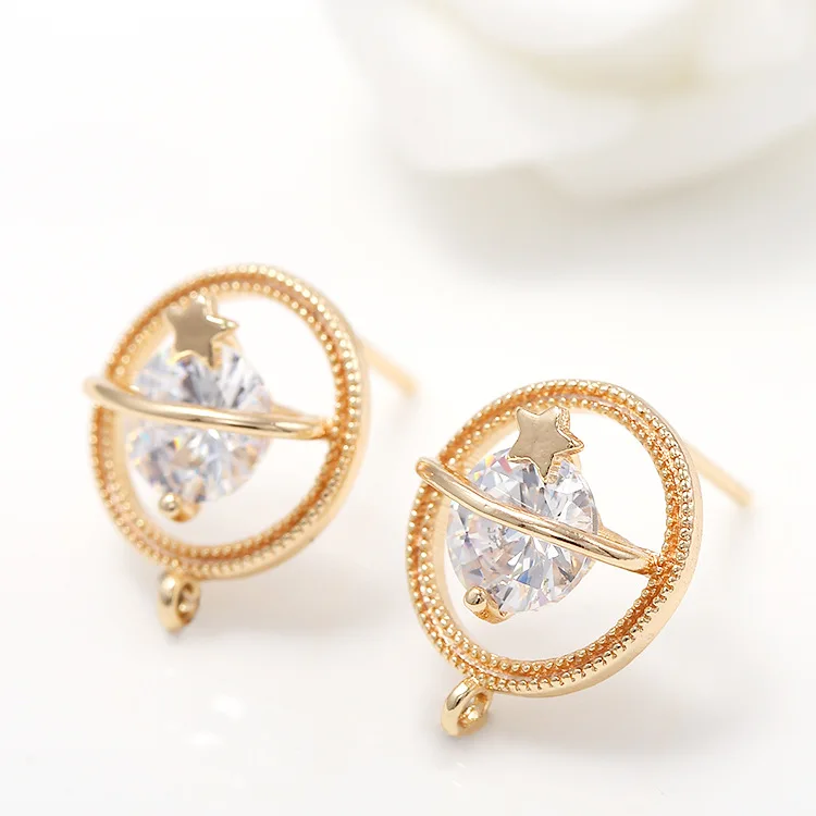 Латунные серьги-гвоздики с цирконом, 4 шт., 12 мм, 14 к, золотого цвета, Ювелирная фурнитура высокого качества «сделай сам» 
Латунные серьги-гвоздики с цирконом, 4 шт., 12 мм, 14 к, золотого цвета, Ювелирная фурнитура высокого качества «сделай сам»