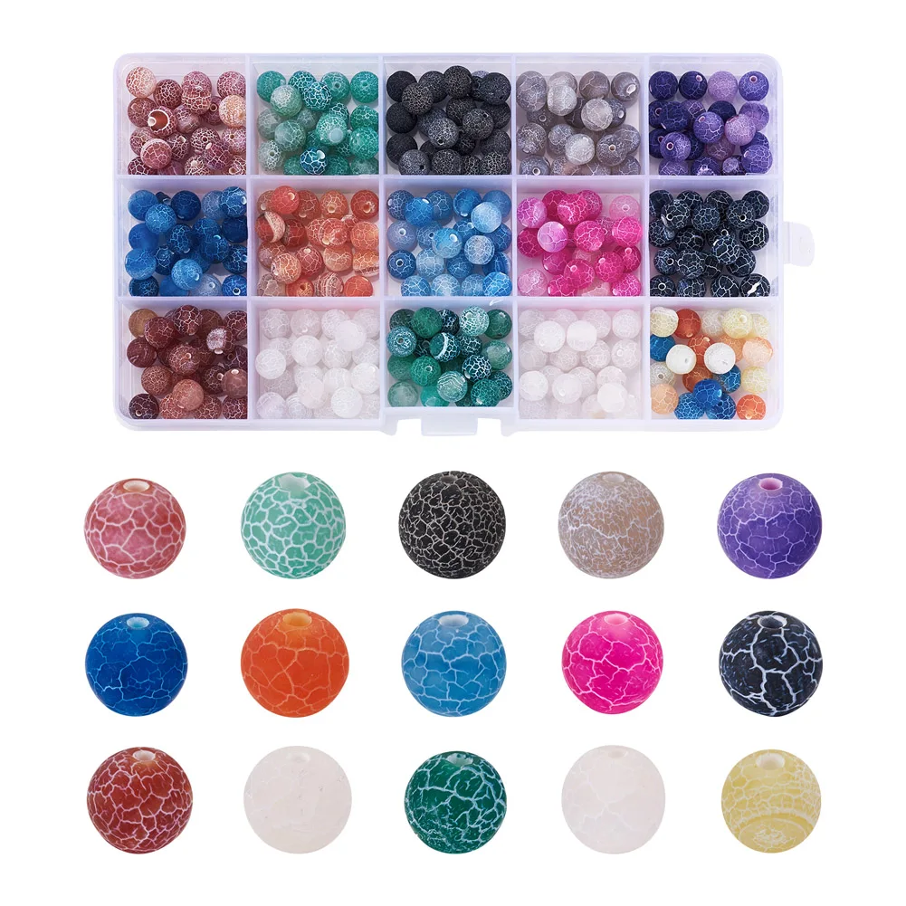 300pcs/box 8mm Frosted Natural Stone Beads Mixed Color Crackle Agates Round Beads for Jewelry Making DIY Bracelet Crafts
300pcs/box 8mm Frosted Natural Stone Beads Mixed Color Crackle Agates Round Beads for Jewelry Making DIY Bracelet Crafts