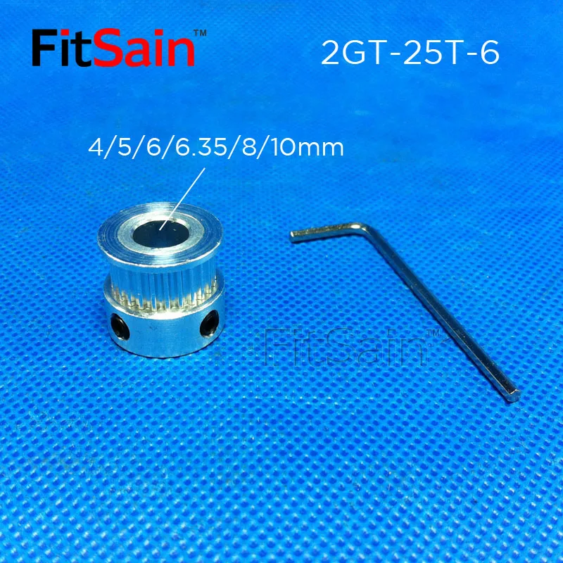 FitSain-2GT 25T Width 6mm Synchronous Wheel GT2 Pulley 3D Printer Hole 4-5-6-8-10mm
FitSain-2GT 25T Width 6mm Synchronous Wheel GT2 Pulley 3D Printer Hole 4-5-6-8-10mm