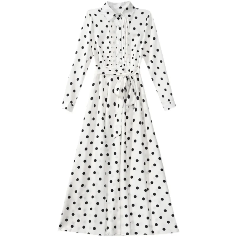 New 2021 Spring Autumn Long Sleeve Women Dresses Fashion Casual Polka Dot Printing Bohemian Satin Long Dress Vintage Vestidos
New 2021 Spring Autumn Long Sleeve Women Dresses Fashion Casual Polka Dot Printing Bohemian Satin Long Dress Vintage Vestidos