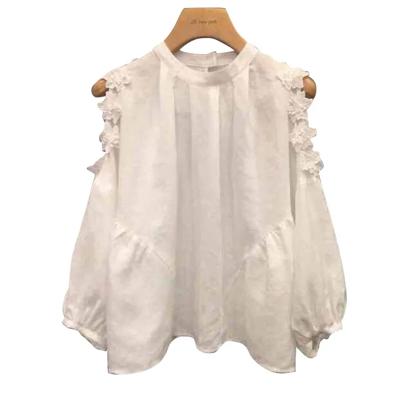 Spring Autumn Women's Blouses New Hollow Strapless Lantern Sleeve Top Korean Style Casual Loose All-match Female Tops LL247
Spring Autumn Women's Blouses New Hollow Strapless Lantern Sleeve Top Korean Style Casual Loose All-match Female Tops LL247