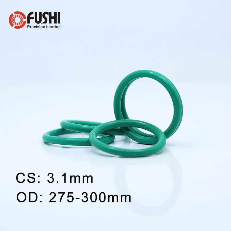 

CS3.1mm FKM Rubber O RING OD 275/280/285/290/295/300*3.1 mm 2PCS O-Ring Fluorine Gasket Oil seal Green ORing