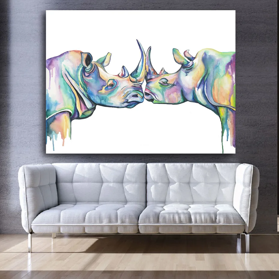 Large Water Color Rhinoceros Animals Canvas Painting Wall Art Posters Decorative Posters Best Gifts Living Room Home Decor
Large Water Color Rhinoceros Animals Canvas Painting Wall Art Posters Decorative Posters Best Gifts Living Room Home Decor