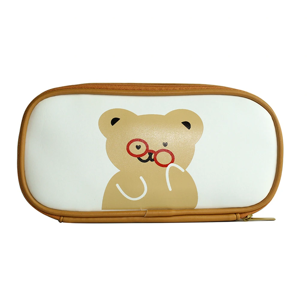 Kawaii Bear PU Leather Pencil Case Large Capacity Pen Bag Stationery Cosmetic Makeup Bags for Kids Student School Supplies 
Kawaii Bear PU Leather Pencil Case Large Capacity Pen Bag Stationery Cosmetic Makeup Bags for Kids Student School Supplies