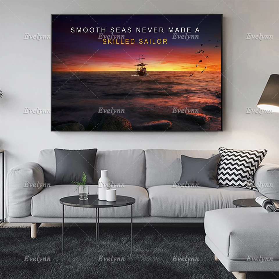 Smooth Seas Never Made A Skilled Sailor, Inspirational Art Quotes Oil Painting Posters And Print On Canvas DecorFloating Frame
Smooth Seas Never Made A Skilled Sailor, Inspirational Art Quotes Oil Painting Posters And Print On Canvas DecorFloating Frame