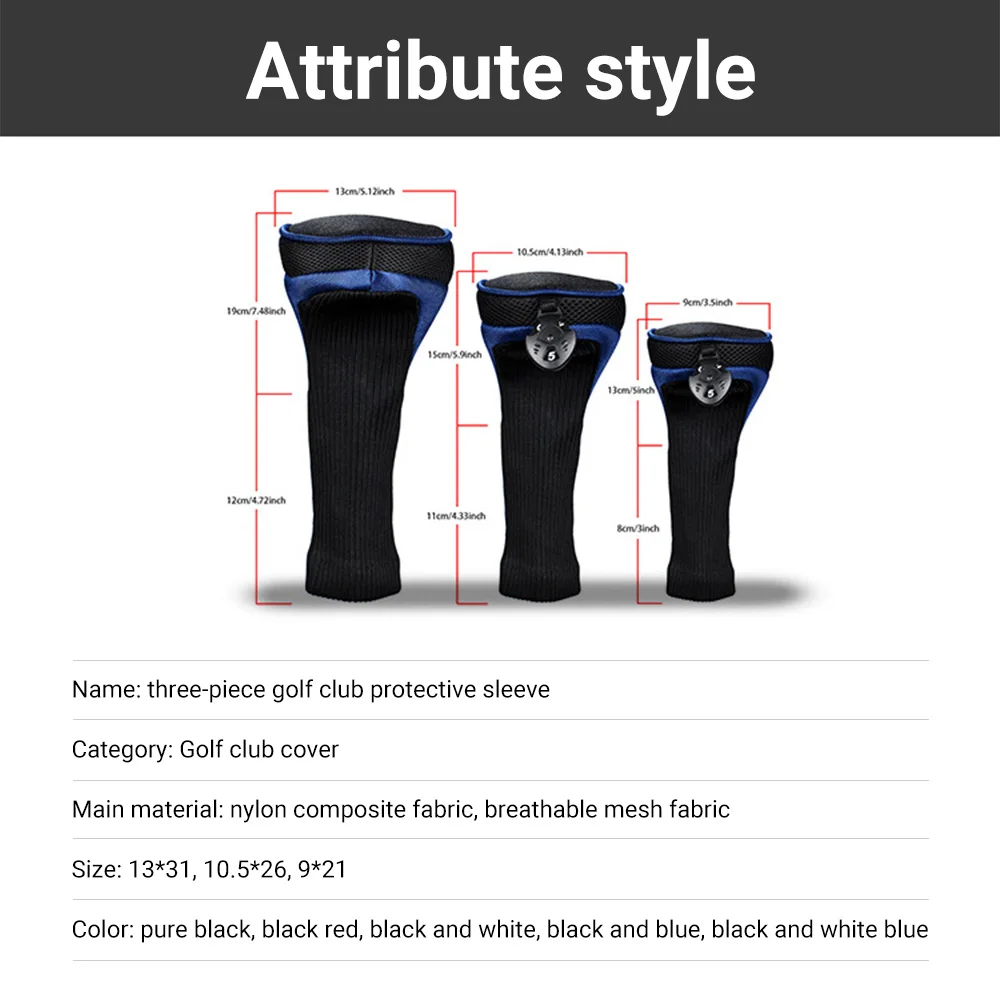 3pcs/set Golf Club Head Covers Interchangeable Long Neck Fairway Woods Head Covers for Fairway Driver Golf Clubs Accessories
3pcs/set Golf Club Head Covers Interchangeable Long Neck Fairway Woods Head Covers for Fairway Driver Golf Clubs Accessories