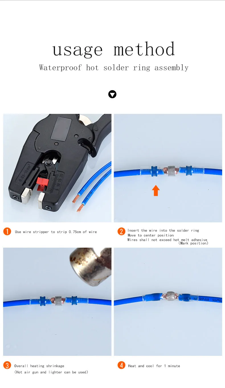 120/200pcs heat shrinkable connector waterproof solder sleeve terminal combination insulated seal wire electrical connector
120/200pcs heat shrinkable connector waterproof solder sleeve terminal combination insulated seal wire electrical connector