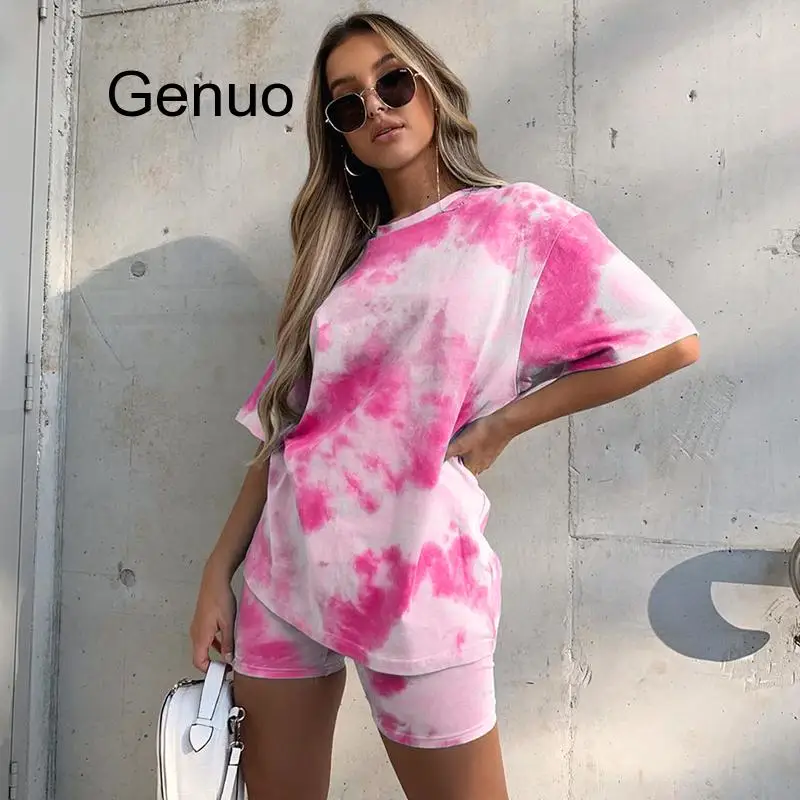 Tie Dye Print Basic Tshirt Shorts Two Piece Set Women Casual Outfits Lounge Wear Jogging Femme Biker Shorts Tees Summer
Tie Dye Print Basic Tshirt Shorts Two Piece Set Women Casual Outfits Lounge Wear Jogging Femme Biker Shorts Tees Summer